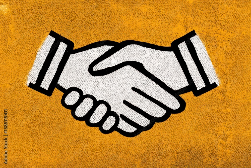 Aufkleber dynamic visual representation of two hands engaged in a firm handshake symbolizing agreement trust c