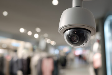 Modern surveillance camera securing retail environment