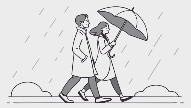 girl and crush with umbrella 