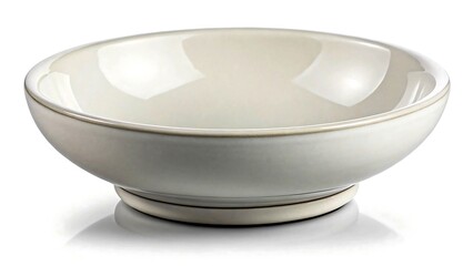 White ceramic bowl with simple design on white background
