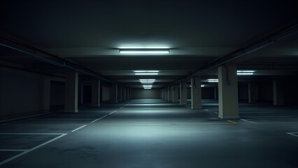 비어있는 지하주차장an empty underground parking lot