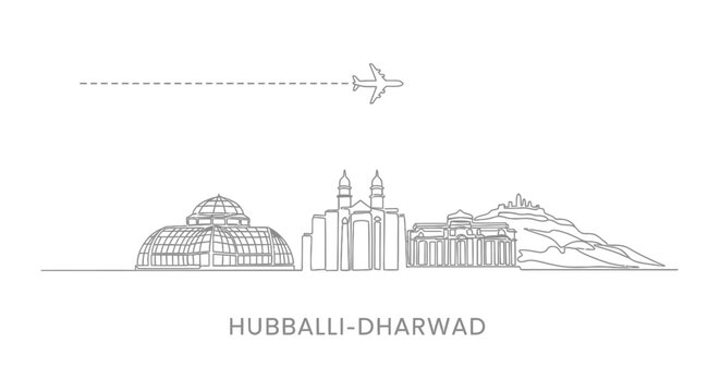 HubballiDharwad skyline India travel icon.