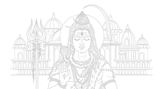 recommend clip art: Shiva Sketch Indian God with Trident, and Temple Line Art.