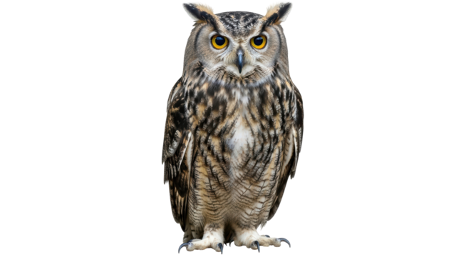 Isolated Portrait of an Eurasian Eagle-Owl