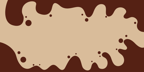 Coffee or chocolate liquid texture. Cocoa splash vector background. Abstract liquid brown waves illustration.