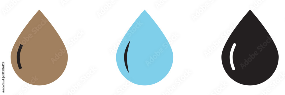 Poster water drop icon set. simple water droplet symbol. water drop icon vector for web, computer and mobil