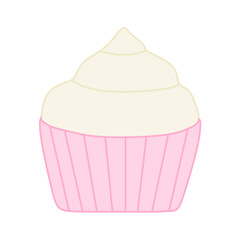 vanilla cupcake vector