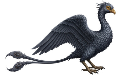 Fototapeta premium Isolated Black Phoenix Bird