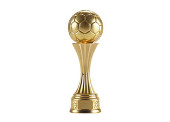Gleaming golden soccer trophy intricately detailed award championship