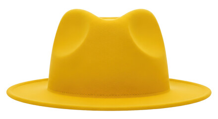 Isolated Yellow Fedora Hat