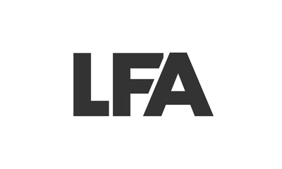 LFA logo design template with strong and modern bold text. Initial based vector logotype featuring simple and minimal typography. Trendy company identity.