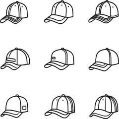 Clean Baseball Cap Outline Design