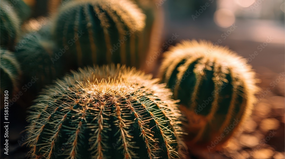 Poster close-up view of multiple prickly pear cacti.