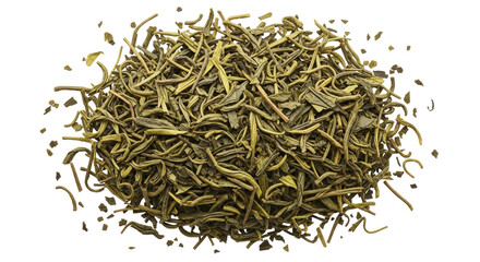 Isolated Dried Green Tea Leaves
