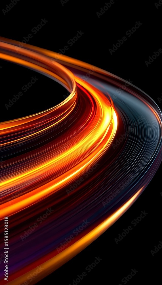 Aufkleber dynamic lines radiating energy in abstract curves creating vibrant light trails for modern art