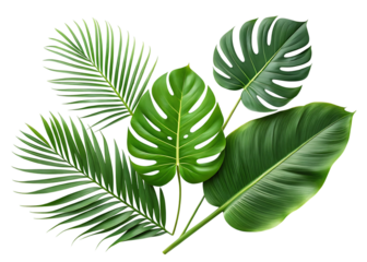 Lush green tropical foliage arrangement tropical leaves monstera