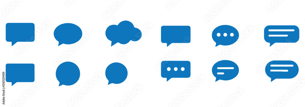 Poster speech bubble icon set. talk bubbles. cloud speech bubbles collection.
