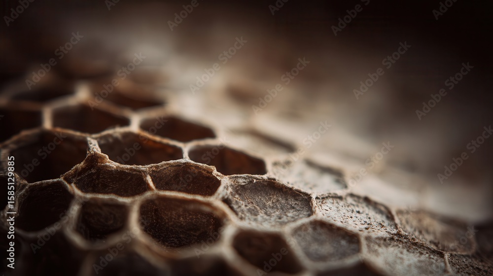 Poster close-up view of a honeycomb structure.