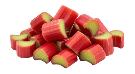 Isolated Chopped Rhubarb
