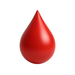 Obraz premium Red blood drop on a stark transparent background