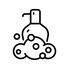 Sparkle Foam Cream on Hand Icon. Whipped Soap on Hand Symbol. Soap Foam Cloud with Bubbles. Wash, Cleansing, Hygiene Skin Concept. Isolated Vector Illustration