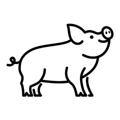 Pig icon, symbolizing farming, livestock, and domesticated animals.