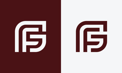 GF or FG monogram logo design