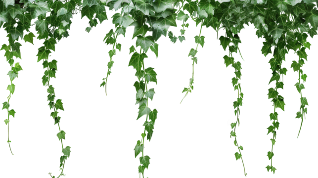climbing vines plants on transparent background