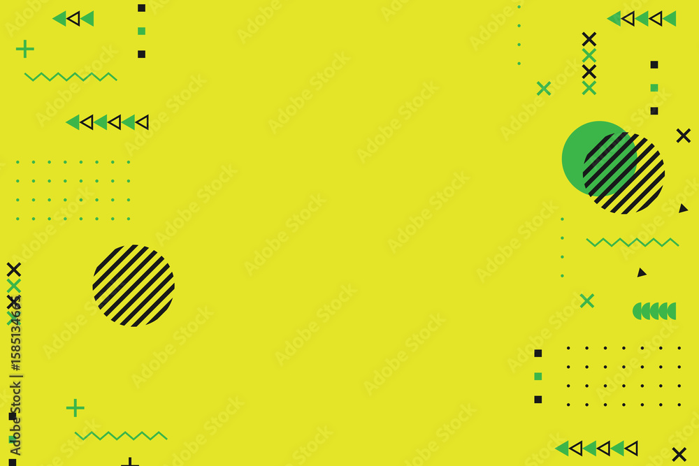 Poster mempish abstract element yellow background vector