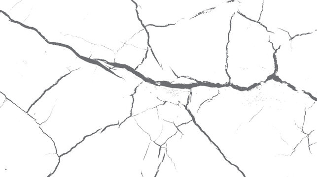Realistic cracked wall texture background. Seamless distressed surface with deep fracture lines for vintage grunge effect designs.
