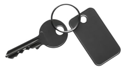 Isolated Cartoon Key with Keyring