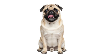 Obraz premium Isolated Pug Sticking Out Tongue