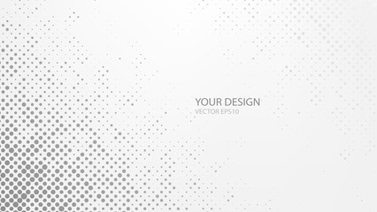 White background with light gray dots, vector graphic in flat, minimalistic style. Halftone dots background.