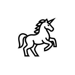 Fototapeta premium An enchanting unicorn silhouette stands gracefully on a transparent background, presenting a mystical and magical equine concept.