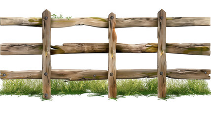 Obraz premium Wooden fence on transparent background