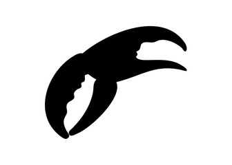 Crab claw silhouette vector, Crab claw flat vector illustration