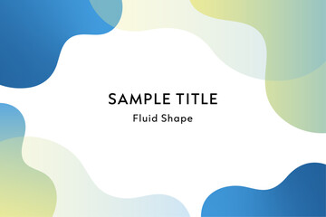 流体シェイプのバックグラウンドデザイン・ブルーイエロー系