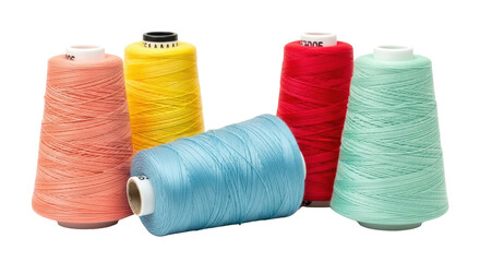 Isolated Colorful Thread Spools