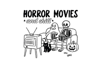 Obraz premium Horror Movies and Chill