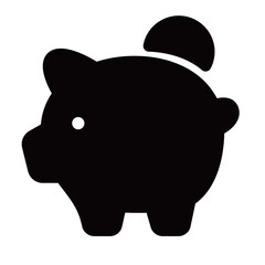 豚の貯金箱のシルエット