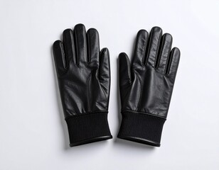 black leather gloves