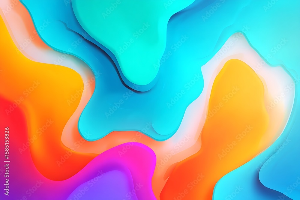 Poster vibrant abstract waves with swirling colors creating a dynamic and eye catching design for digital b