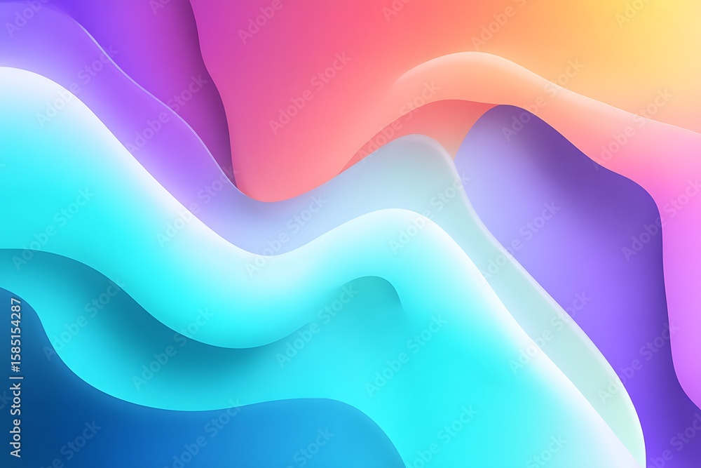 Aufkleber vibrant fluid abstract waves creating a smoothly blended colorful background theme