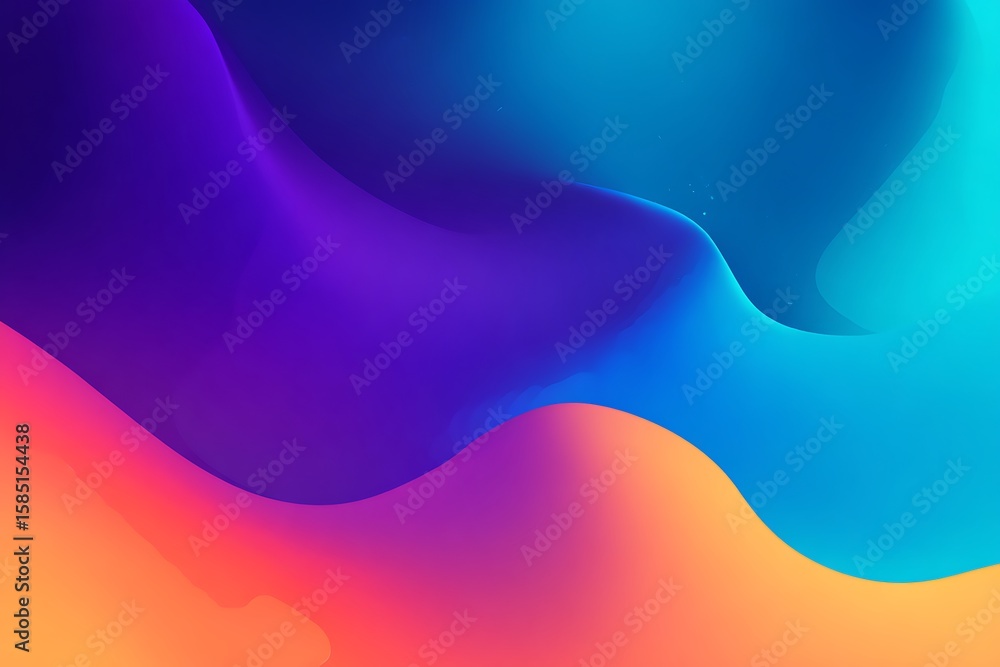 Poster vibrant gradient abstract waves smooth colorful flowing artistic design modern clean background them