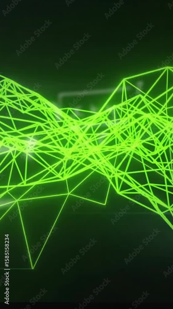 Poster animation of mathematical equations over network of connections on black background