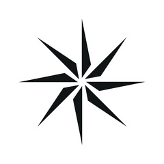 Fototapeta premium Sharp abstract black star symbol with pointed edges