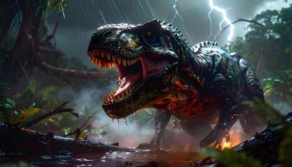 White isolated head of a dangerous tyrannosaurus rex and sharp teeth