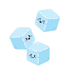 Ice cubes cartoon vector. Ice cubes drop. Ice cubes character design.