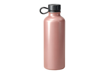 Rose gold water bottle isolated on transparent background
