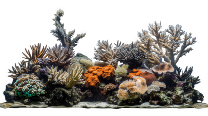 coral reefs in the sea on transparent background